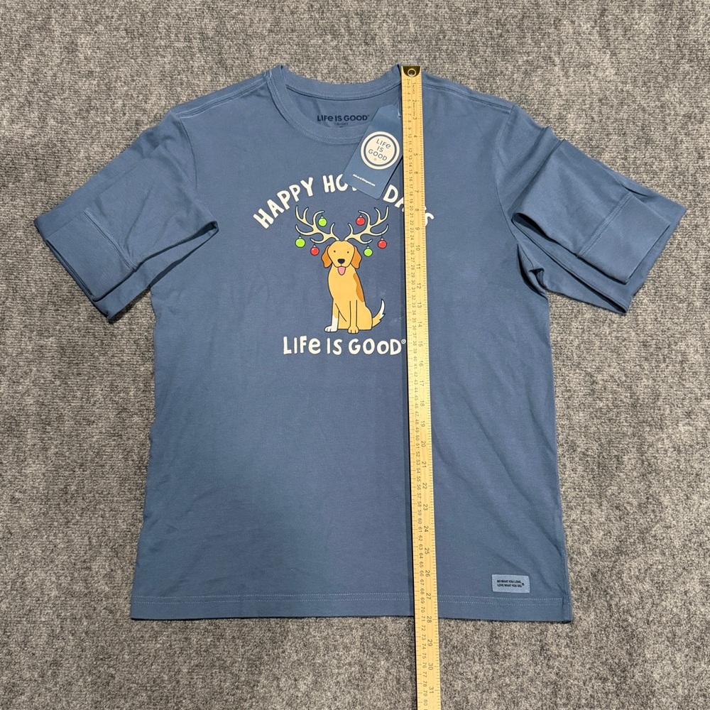 Men's Happy Howlidays Golden Dog Long Sleeve Crusher Tee Size - S - Picture 3 of 5